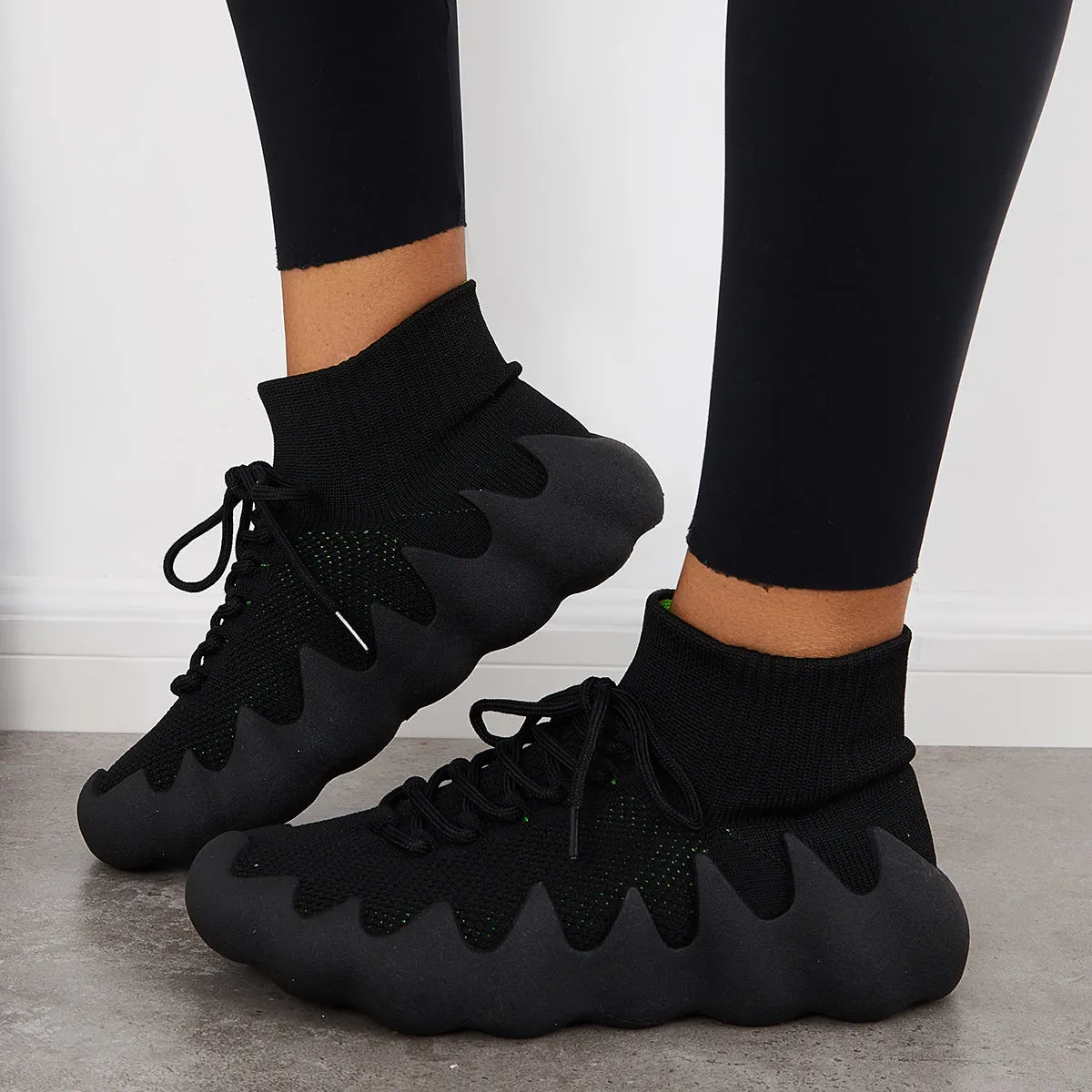 Lightweight Knitted Sock Sneakers Lace Up Running Shoes sold by Tinstree product image thumbnail 5