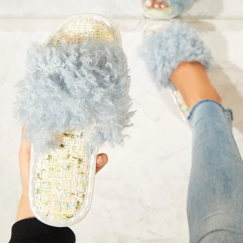 Open Toe Fluffy Bedroom Slippers Soft Footbed Shoes sold by Tinstree product image thumbnail 3