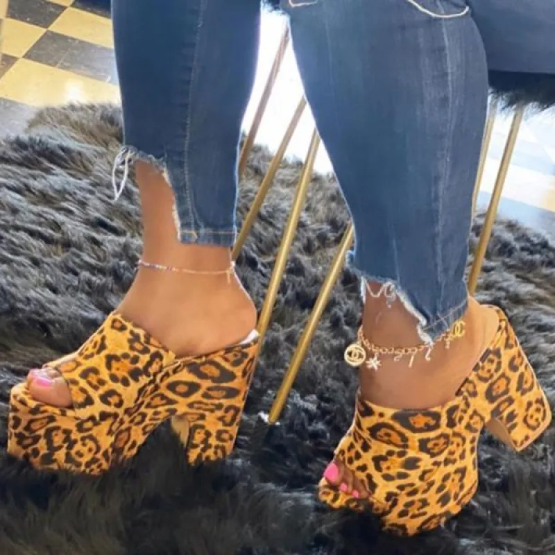 Waterproof Chunky Platform Sandals Thick Heel Slippers sold by Tinstree