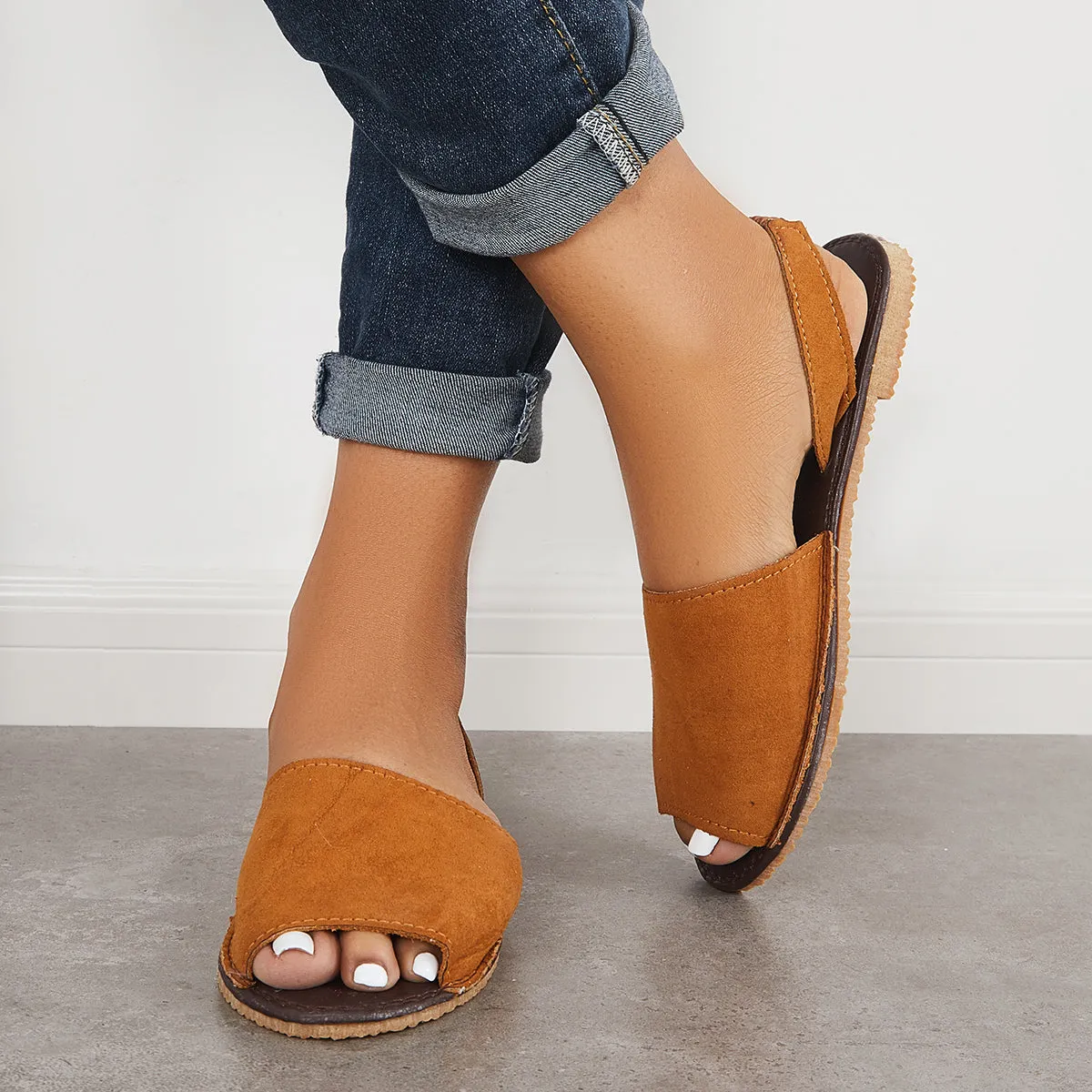 Women Flat Sandals Peep Toe Slingback Dressy Summer Sandals sold by Tinstree product image thumbnail 4