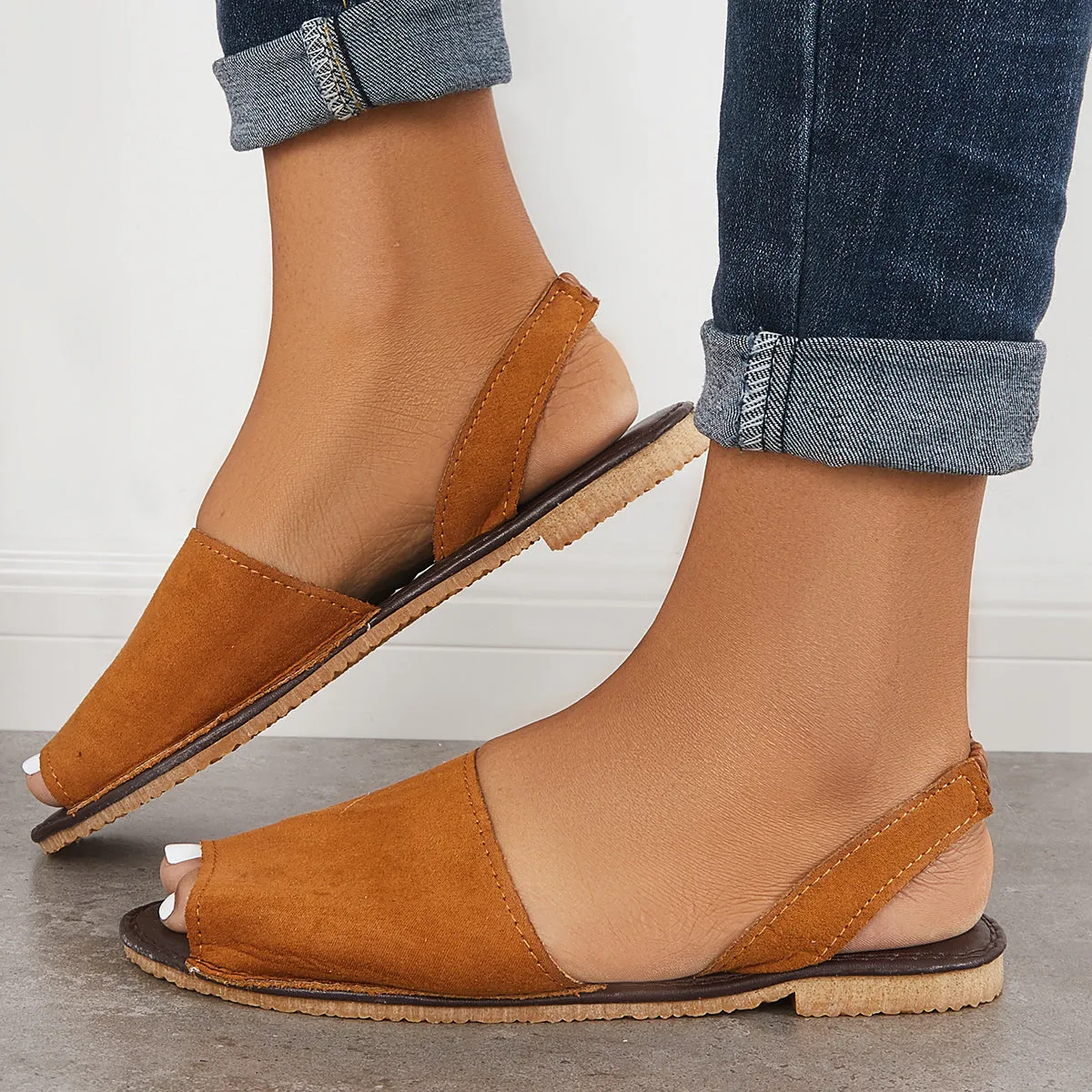 Women Flat Sandals Peep Toe Slingback Dressy Summer Sandals sold by Tinstree product image thumbnail 2