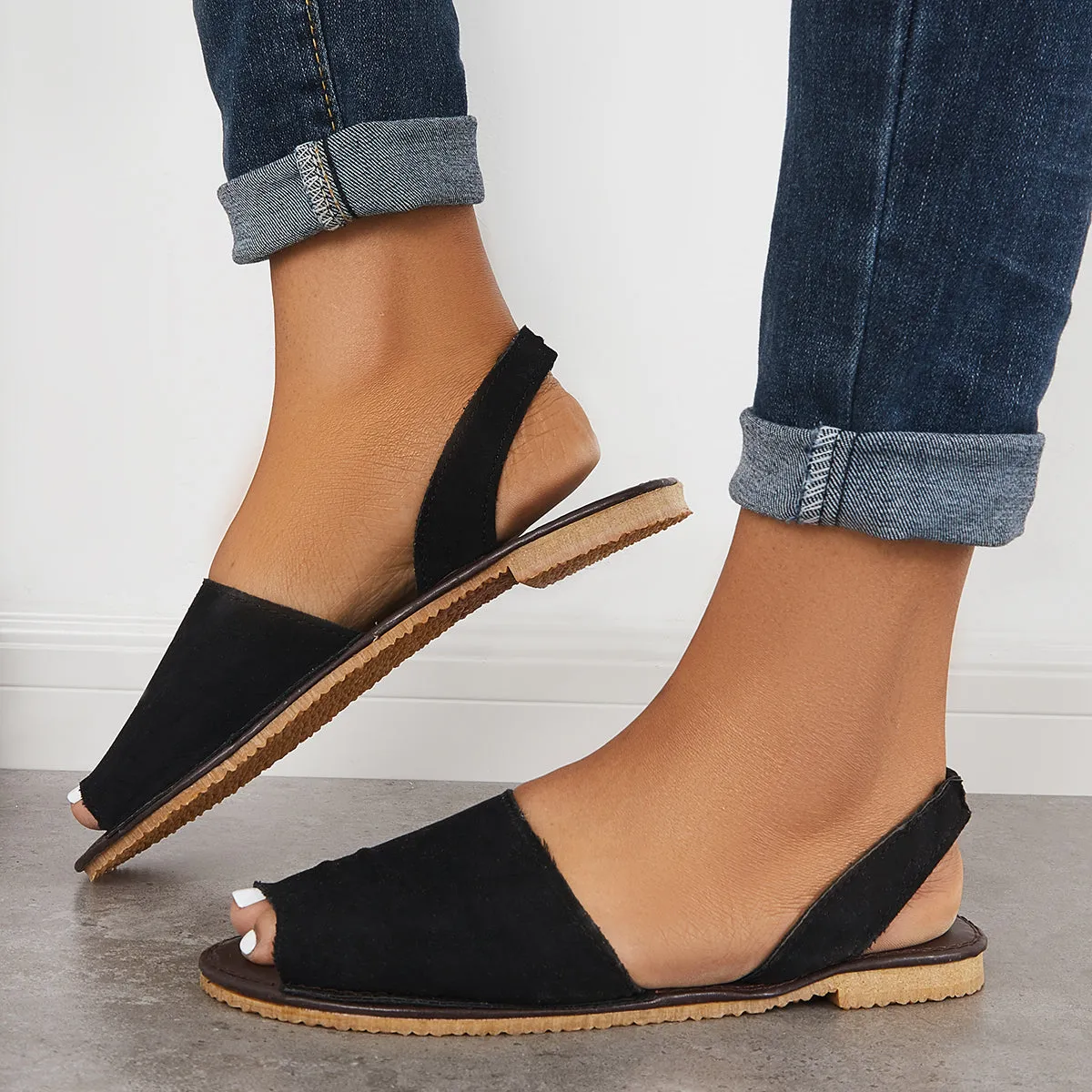 Women Flat Sandals Peep Toe Slingback Dressy Summer Sandals sold by Tinstree product image thumbnail 5