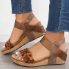 Open Toe Cork Footbed Platform Wedges Ankle Strap Sandals sold by Tinstree