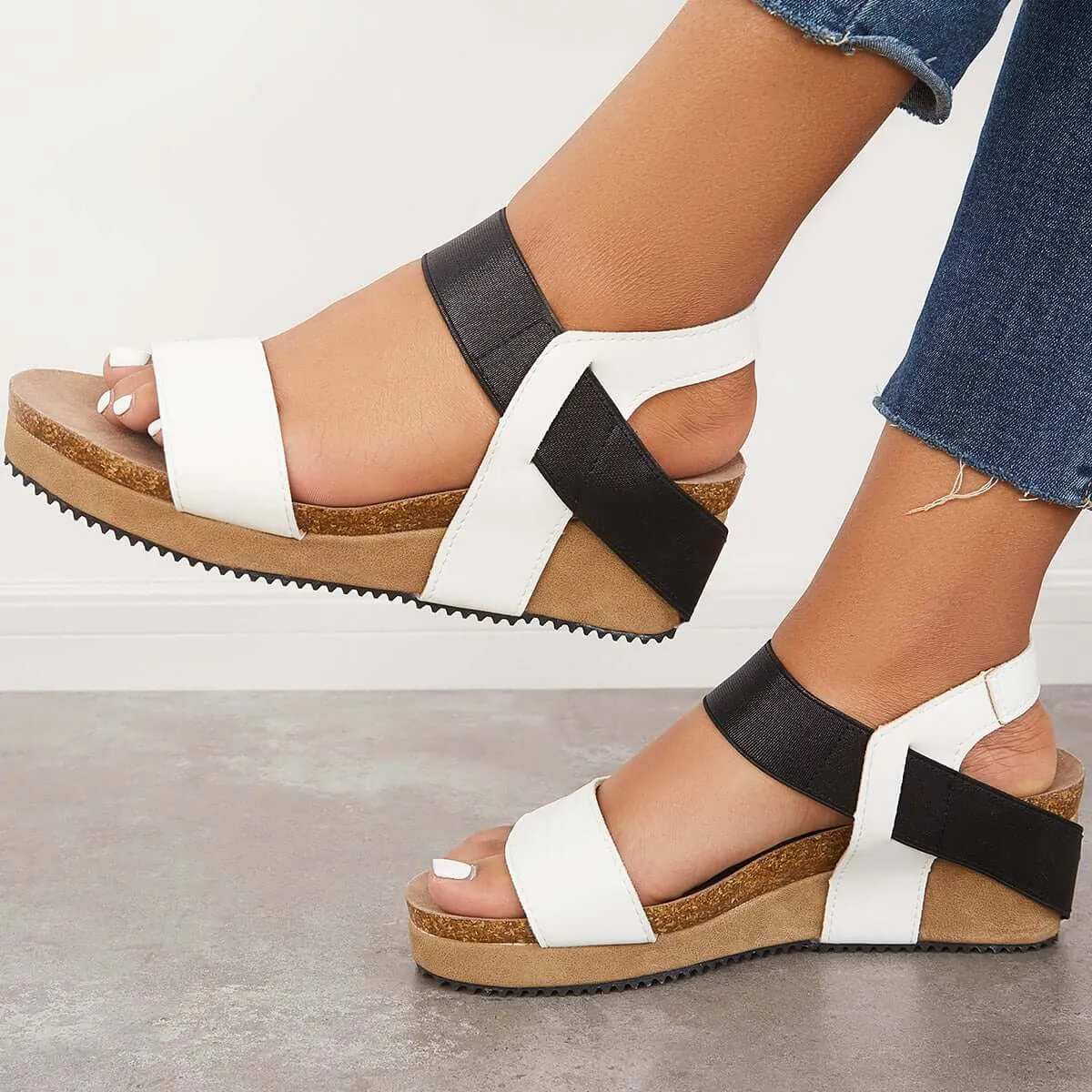 Open Toe Cork Footbed Platform Wedges Ankle Strap Sandals sold by Tinstree product image thumbnail 3