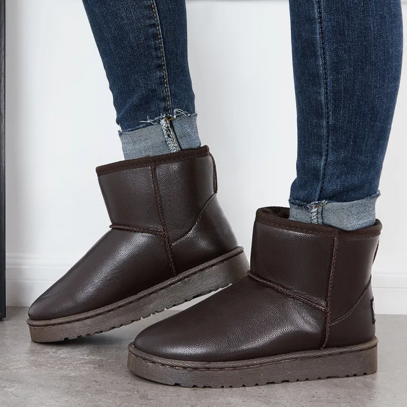 Warm Fur Lining Snow Boots Waterproof Winter Ankle Boots sold by Tinstree