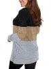 Women Color Block Tops Casual Long Sleeve Tunic Round Neck Pullover Shirts sold by Tinstree