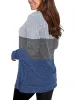 Women Color Block Tops Casual Long Sleeve Tunic Round Neck Pullover Shirts sold by Tinstree