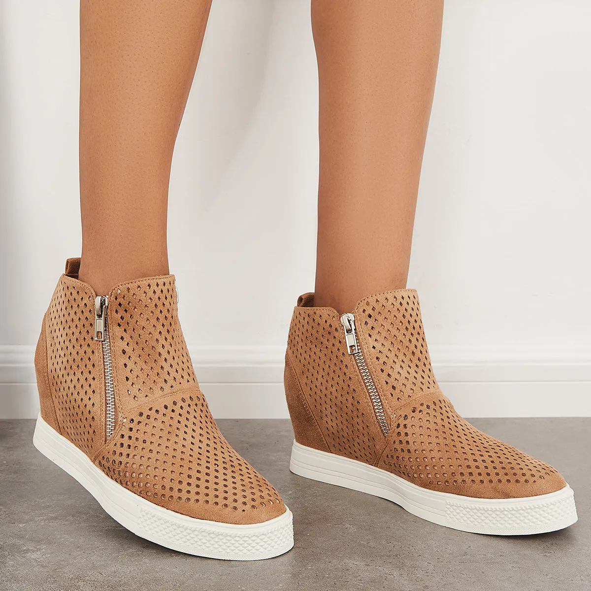Casual Platform Wedge Sneakers Hidden Wedge Ankle Boots sold by Tinstree product image thumbnail 3