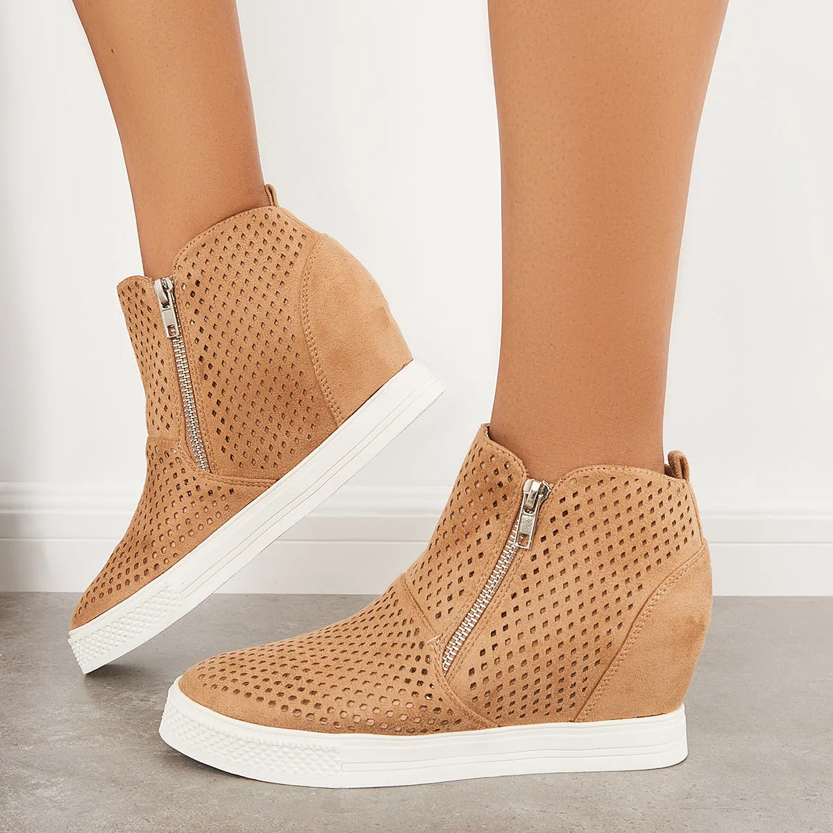 Casual Platform Wedge Sneakers Hidden Wedge Ankle Boots sold by Tinstree product image thumbnail 2