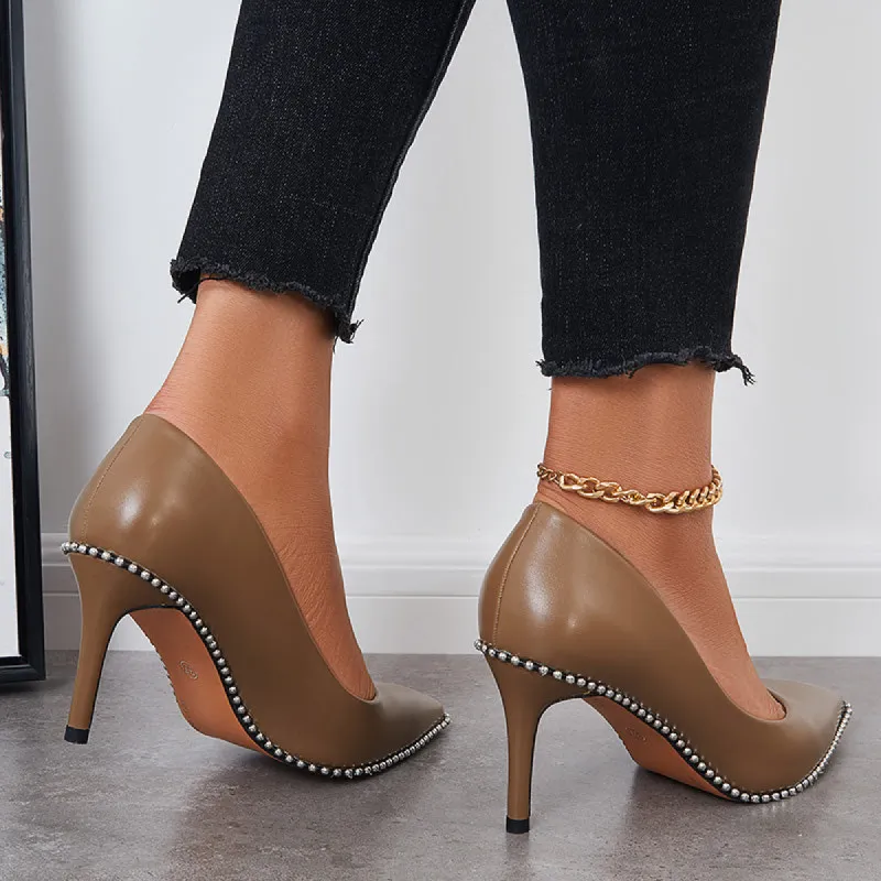 Women Closed Pointed Toe Pumps Stiletto High Heel Dress Shoes sold by Tinstree