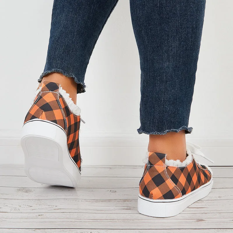 Casual Plaid Low Top Sneakers Lightweight Flats Walking Shoes sold by Tinstree product image thumbnail 5