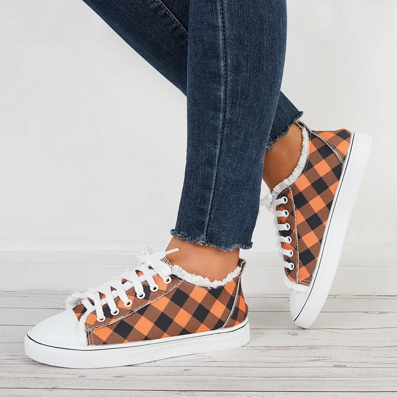 Casual Plaid Low Top Sneakers Lightweight Flats Walking Shoes sold by Tinstree product image thumbnail 2