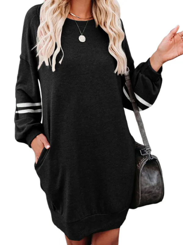 Women Long Sleeve Sweatshirt Dress Pullover Tops Loose Fit Crewneck T Shirts Blouses sold by Tinstree