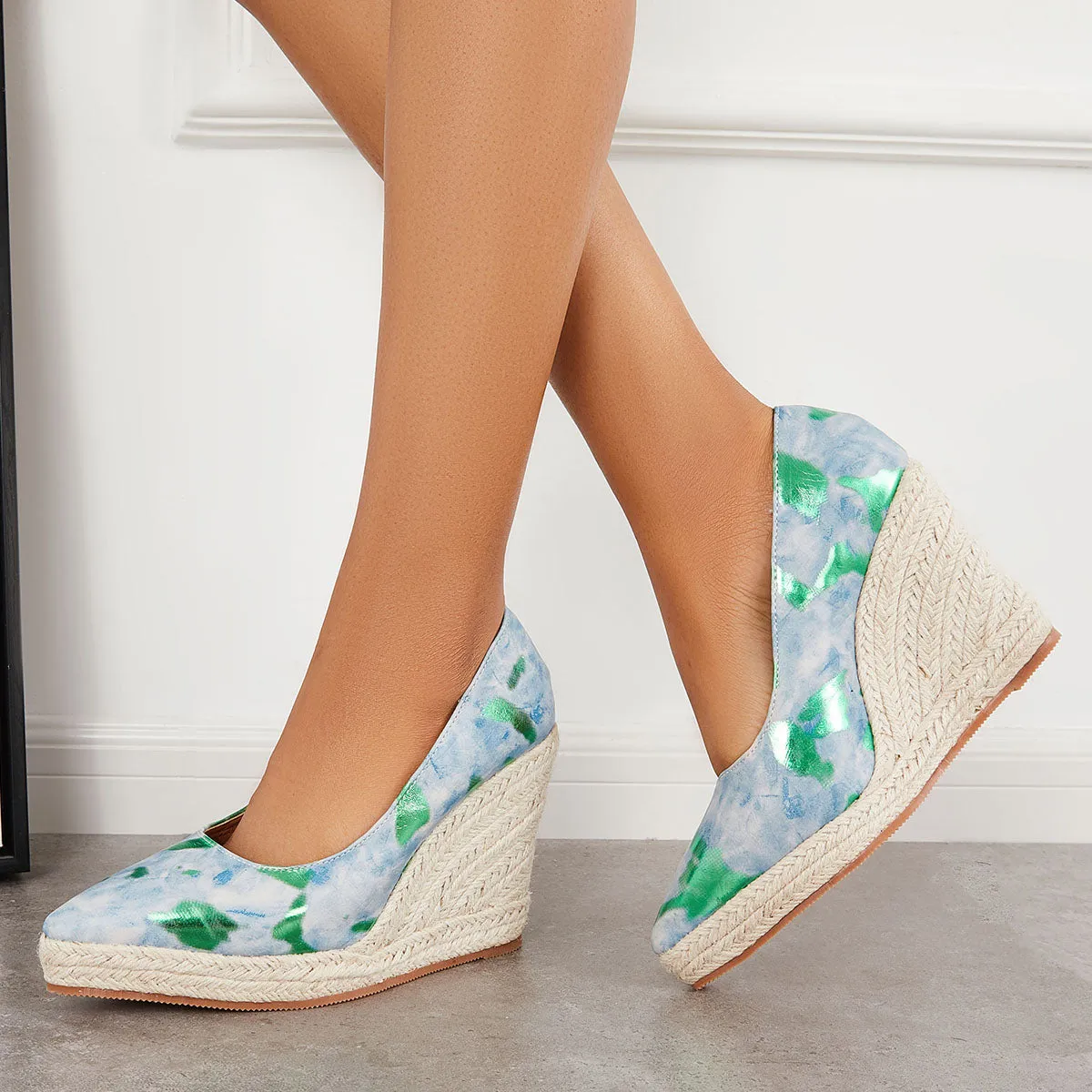 Platform Espadrilles Wedge Sandals Slip on Wedge Pumps sold by Tinstree