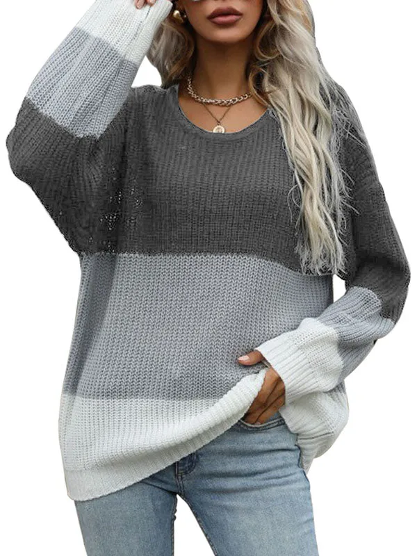 Women V Neck Batwing Sleeve Knit Top Loose Pullover Sweater sold by Tinstree product image thumbnail 4