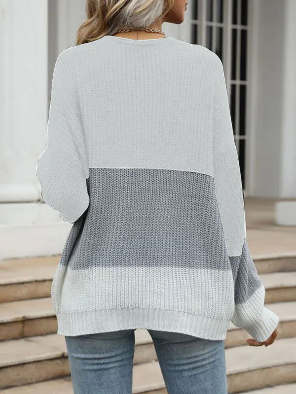 Women V Neck Batwing Sleeve Knit Top Loose Pullover Sweater sold by Tinstree product image thumbnail 3