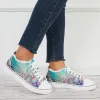 Floral Low Top Canvas Sneakers Lace Up Flats Walking Shoes sold by Tinstree