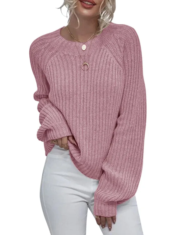 Women Crewneck Loose Long Sleeve Knit Sweater Pullover Jumper Tops sold by Tinstree