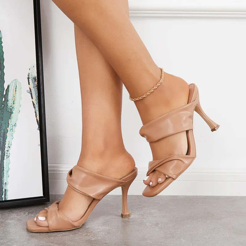 Platform Chunky Heel Mules Boots Closed Toe Slip on Shoes