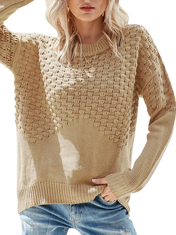 Women Long Sleeve Knit Sweater Crewneck Pullover Jumper Tops sold by Tinstree