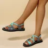 Summer Toe Ring Criss Cross Straps Flat Sandals sold by Tinstree