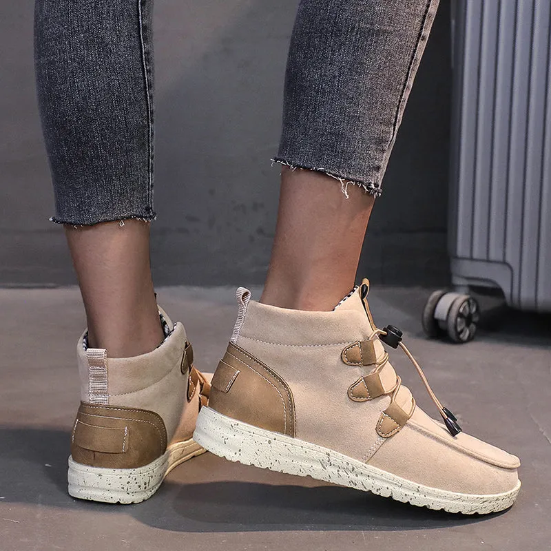 Women Warm Flat Ankle Boots Casual High Top Walking Shoes sold by Tinstree product image thumbnail 4