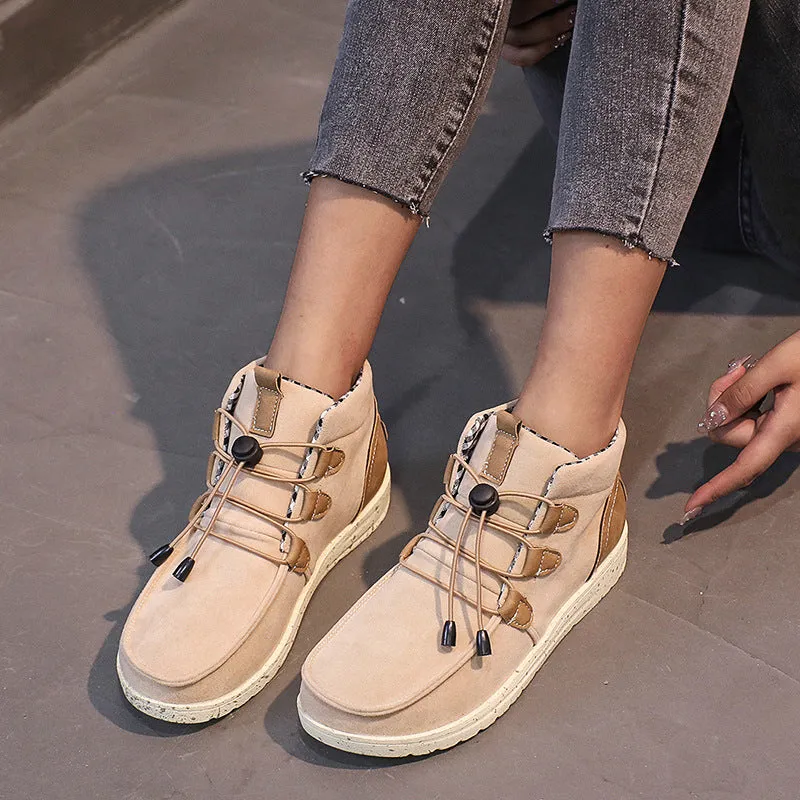 Women Warm Flat Ankle Boots Casual High Top Walking Shoes sold by Tinstree product image thumbnail 3