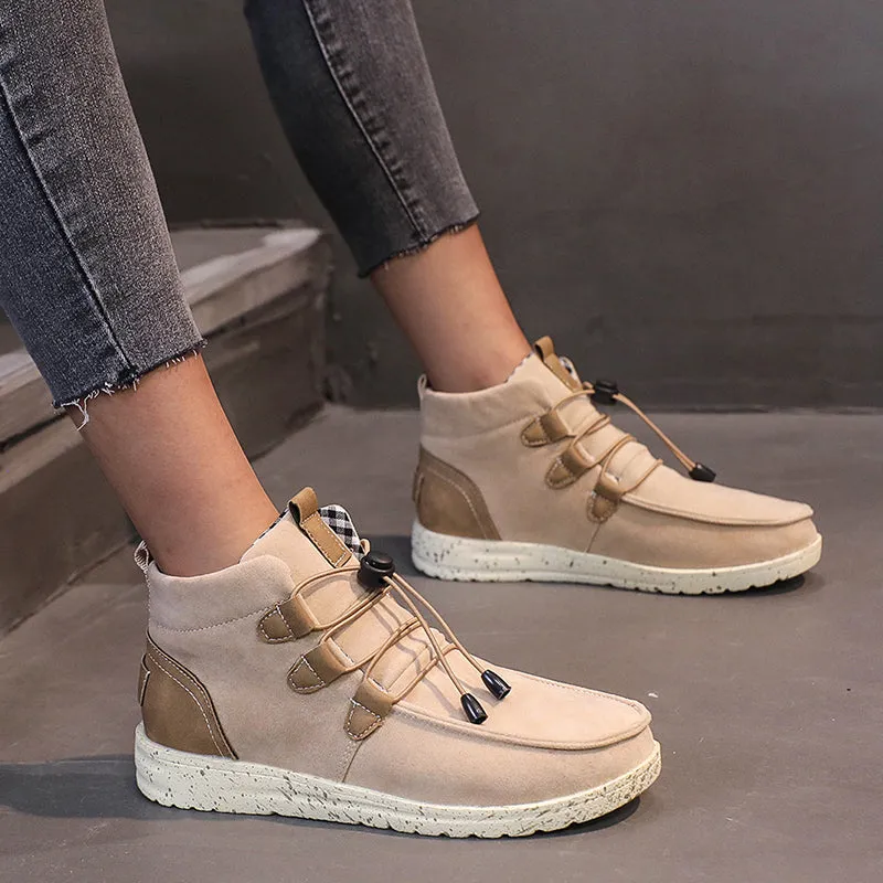 Women Warm Flat Ankle Boots Casual High Top Walking Shoes sold by Tinstree product image thumbnail 5