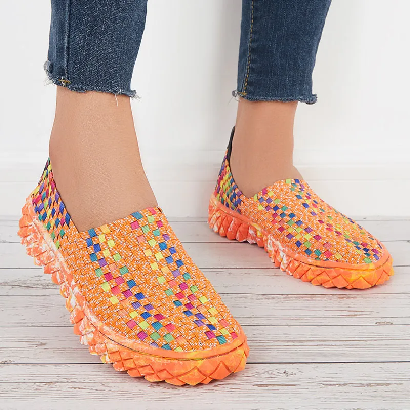 Casual Knit Platform Flats Loafers Sneakers Soft Walking Shoes sold by Tinstree