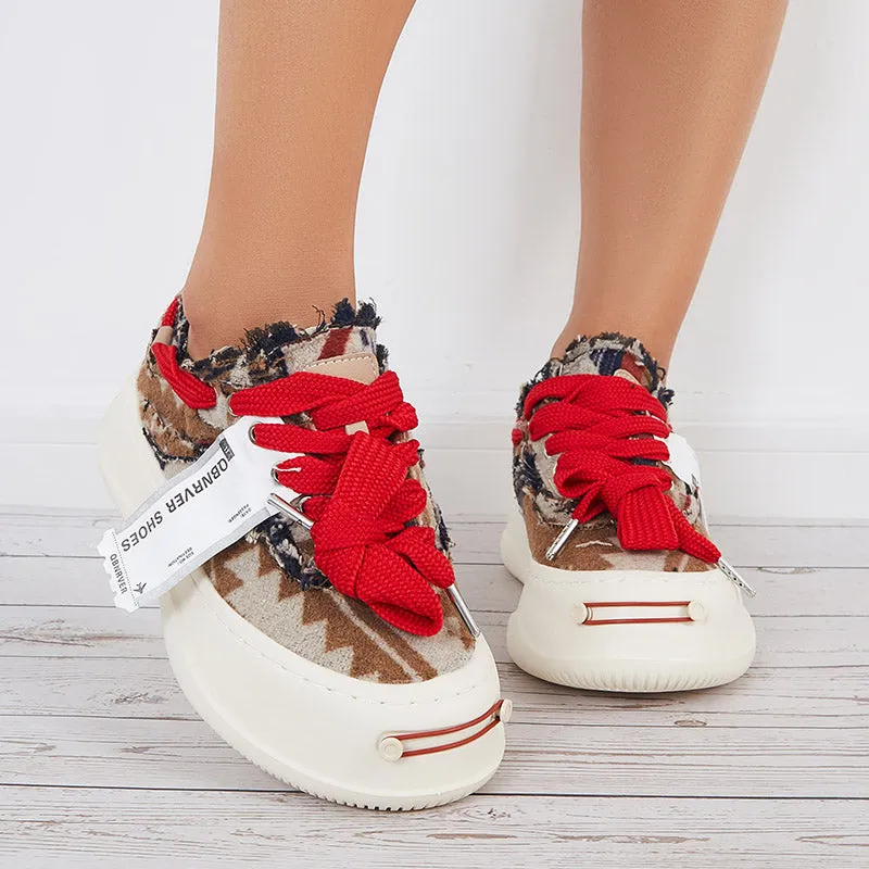 Women Low Top Platform Sneakers Lace Up Walking Shoes sold by Tinstree product image thumbnail 2