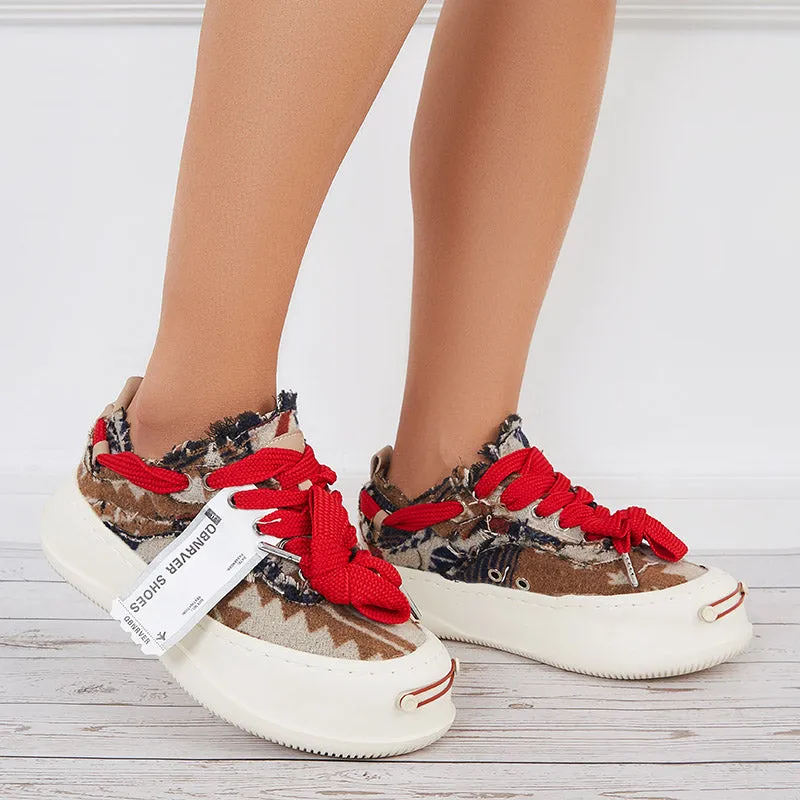 Women Low Top Platform Sneakers Lace Up Walking Shoes sold by Tinstree product image thumbnail 3