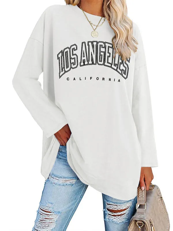 Women Casual Crewneck Long Sleeve Pullover Loose Sweatshirts Tops sold by Tinstree