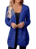 Women Long Sleeve Cable Knit Sweater Button Open Front Cardigans Coat sold by Tinstree