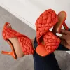 Braided Woven Stilettos High Heels Criss Cross Ankle Strap Sandals sold by Tinstree