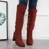 Pointed Toe Knee High Tall Boots Chunky Stacked Heel Riding Boots sold by Tinstree