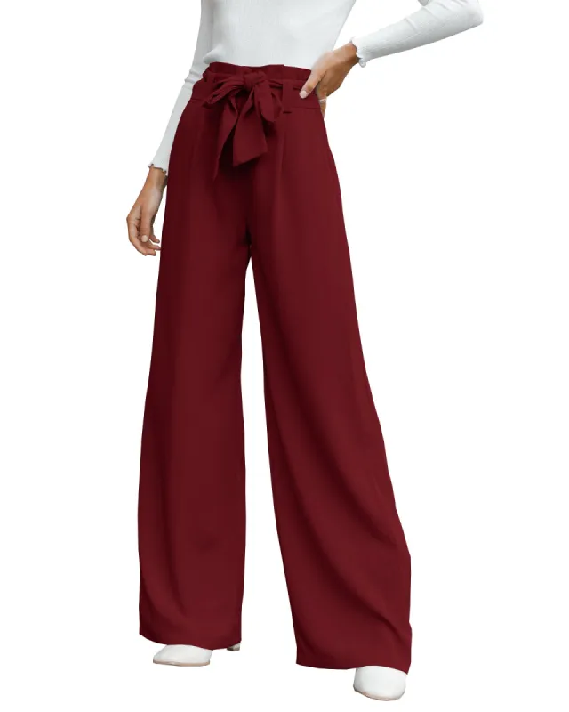 Cicy Bell Women's Wide Leg Lounge Pants, Lightweight, High Waist, Loose Casual Pants, Tie Knot Pockets Business Work Casual Pants sold by Tinstree