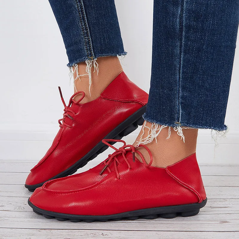 Women Lace Up Loafers Non Slip Rubber Sole Flats Shoes sold by Tinstree product image thumbnail 4