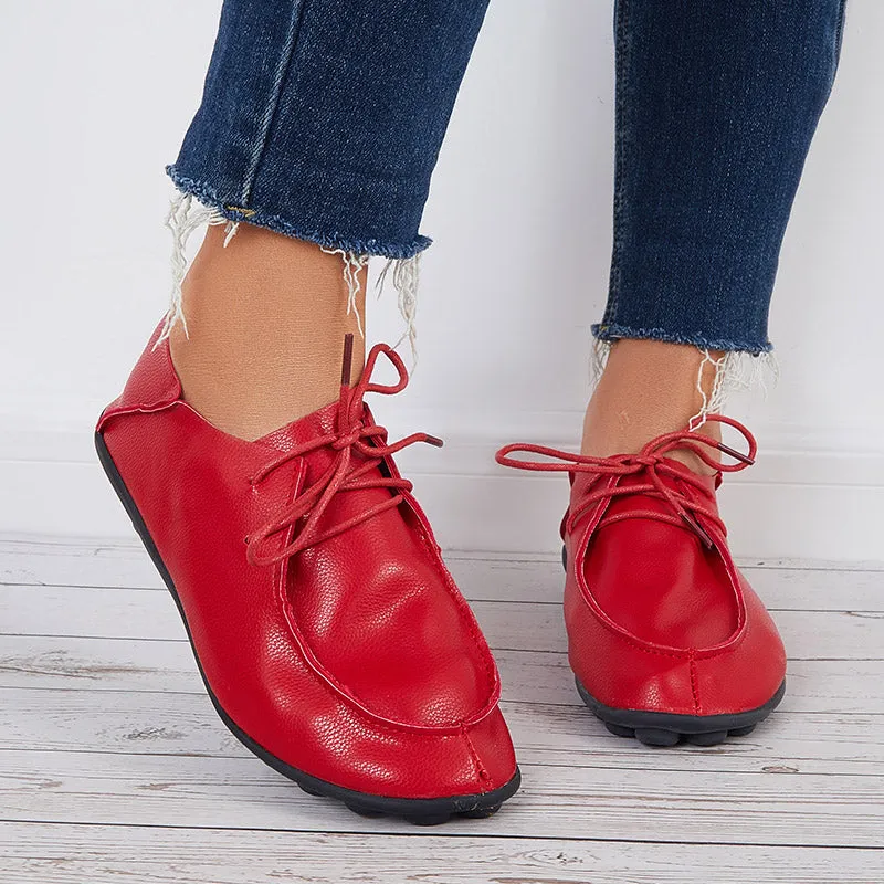 Women Lace Up Loafers Non Slip Rubber Sole Flats Shoes sold by Tinstree product image thumbnail 5