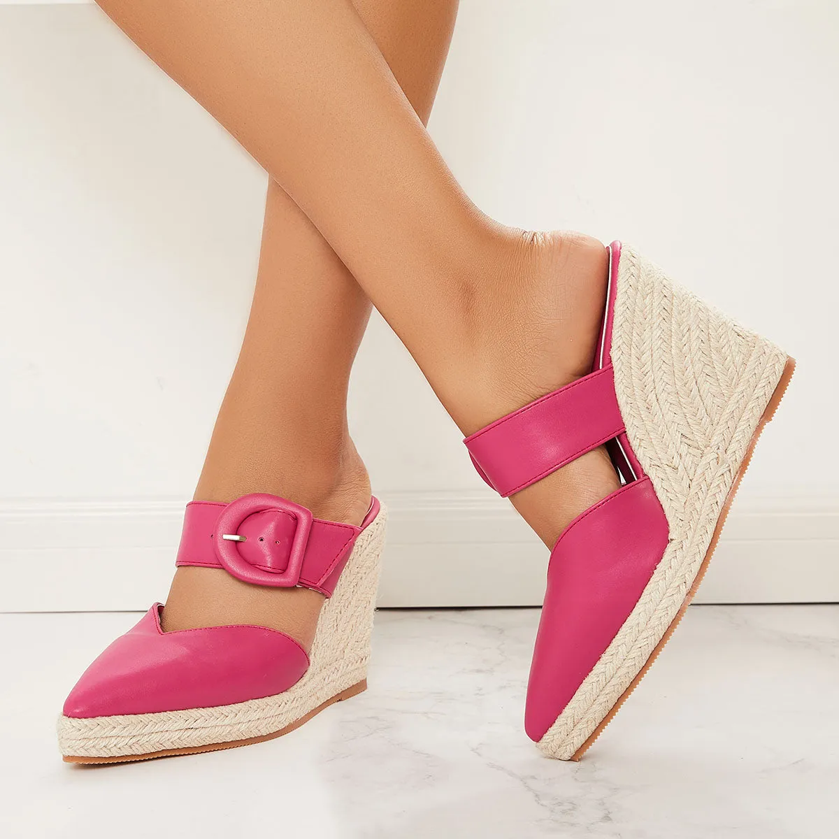 Pointed Toe Espadrille Platform Wedges Slip on High Heel Sandals sold by Tinstree product image thumbnail 5