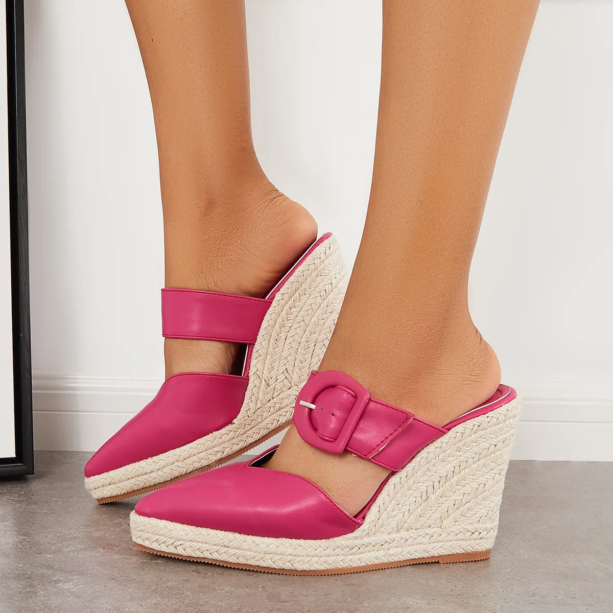Pointed Toe Espadrille Platform Wedges Slip on High Heel Sandals sold by Tinstree product image thumbnail 4