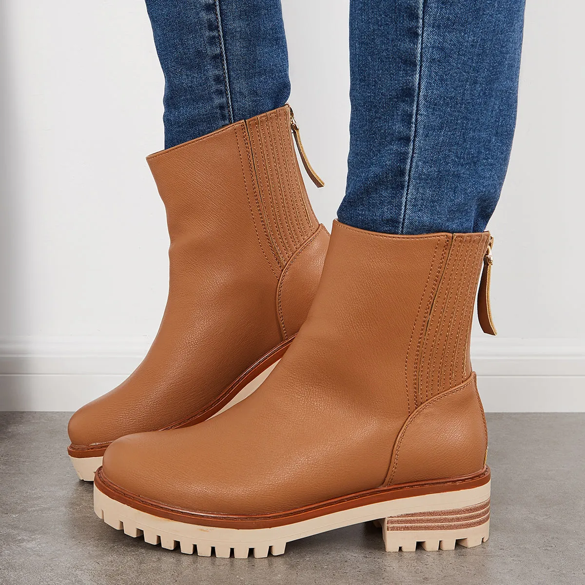 Non Slip Platform Anke Boots Chunky Block Heel Dress Booties sold by Tinstree product image thumbnail 5