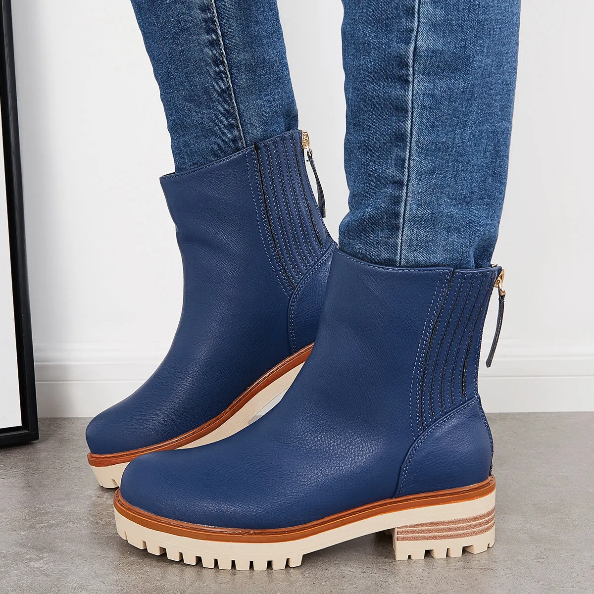 Non Slip Platform Anke Boots Chunky Block Heel Dress Booties sold by Tinstree