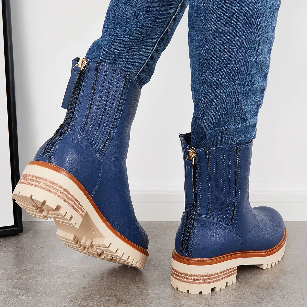 Non Slip Platform Anke Boots Chunky Block Heel Dress Booties sold by Tinstree product image thumbnail 4