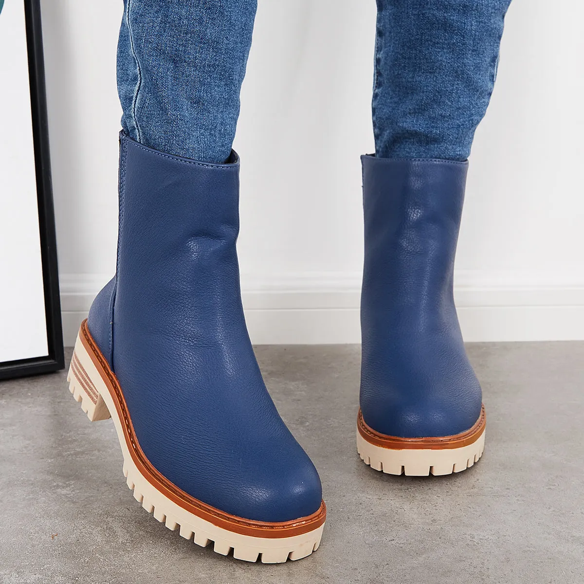 Non Slip Platform Anke Boots Chunky Block Heel Dress Booties sold by Tinstree product image thumbnail 2