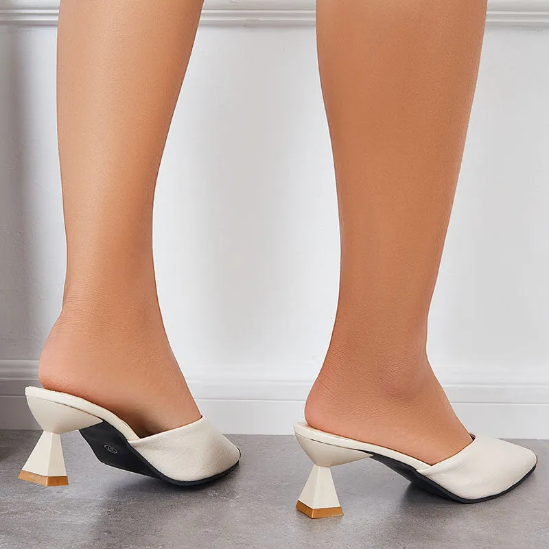 Pointed Toe Kitten Heel Mules Slippers Backless Pumps Slip on Dress Shoes sold by Tinstree product image thumbnail 5