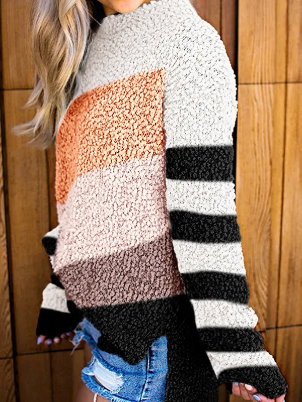 Women Pullover Sweater Crochet Chunky Knit Batwing Long Sleeve Jumper sold by Tinstree