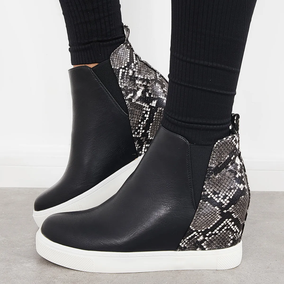 Slip on Hidden Wedge Sneakers Platform Wedge Booties sold by Tinstree product image thumbnail 5