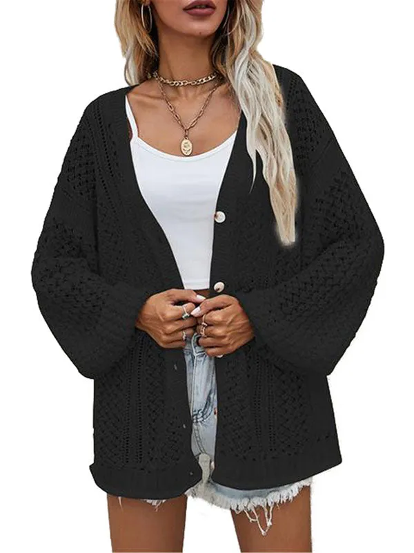 Women Crochet Cardigan Sweater Solid Color Oversized Summer Open Front Outwear sold by Tinstree product image thumbnail 3
