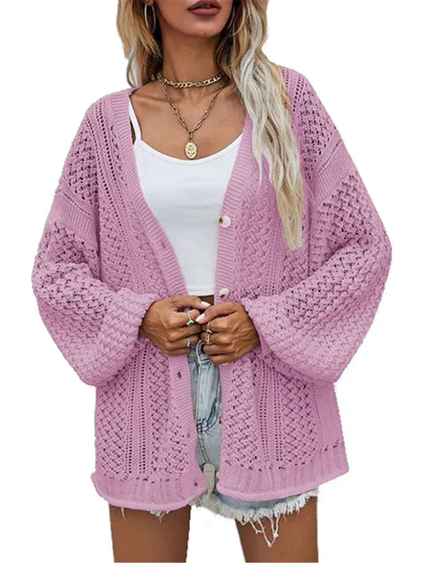 Women Crochet Cardigan Sweater Solid Color Oversized Summer Open Front Outwear sold by Tinstree product image thumbnail 5