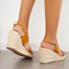 Square Toe Platform Espadrille Wedges Ankle Strap Slingback Sandals sold by Tinstree